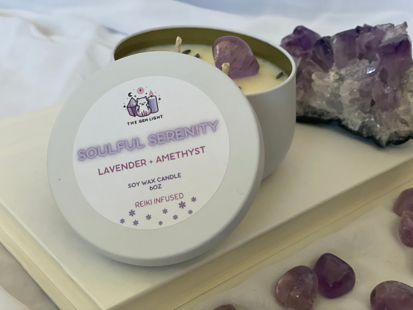 Soulful Serenity Lavender Amethyst Peace and Tranquility Candle