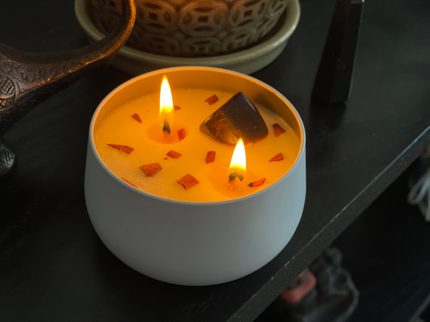 Prosperity Spice Cinnamon Tiger's Eye Candle