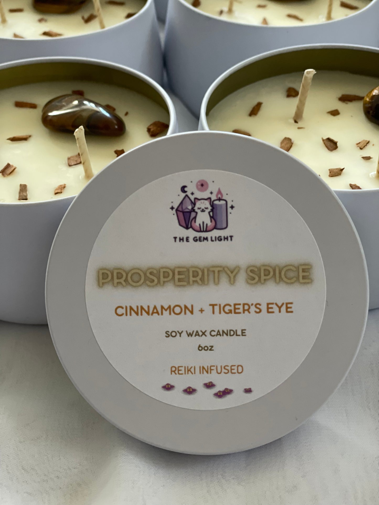 Prosperity Spice Cinnamon Tiger's Eye Candle