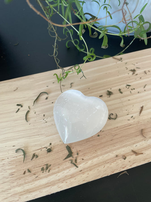 Reiki Infused Selenite Heart